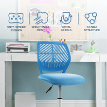 Load image into Gallery viewer, Adjustable Office Task Desk Armless Chair-Blue
