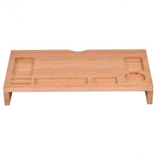 Load image into Gallery viewer, Bamboo Monitor Stand Riser Storage Laptop Desktop
