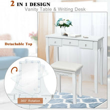 Load image into Gallery viewer, Dimmable Bulbs Touch Switch Vanity Dressing Table Set with Removable Box-White
