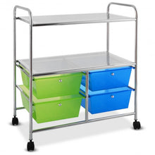 Load image into Gallery viewer, 4 Drawers Rolling Storage Cart
