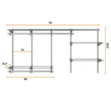 Load image into Gallery viewer, 3 to 6 ft Wall-Mounted Closet System Organizer Kit with Hang Rod -Gray
