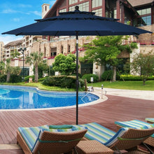 Load image into Gallery viewer, 10&#39; 3 Tier Patio Umbrella Aluminum Sunshade Shelter Double Vented-Navy
