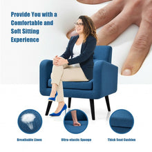 Load image into Gallery viewer, Modern Upholstered Comfy Accent Chair Single Sofa with Rubber Wood Legs-Navy
