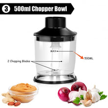 Load image into Gallery viewer, 2 Speed 600 W 4 in 1 Electric Immersion Hand Blender-Black

