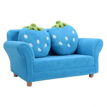 Load image into Gallery viewer, BL/PI Kids Strawberry Armrest Chair Sofa-Blue
