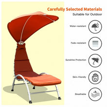 Load image into Gallery viewer, Patio Hanging Swing Hammock Chaise Lounger Chair with Canopy-Orange
