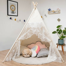 Load image into Gallery viewer, Kids Lace Teepee Tent Folding Children Playhouse W/Bag

