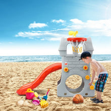 Load image into Gallery viewer, Children Castle Slide with Basketball Hoop and Telescope
