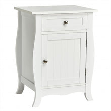 Load image into Gallery viewer, Wooden Accent End Table with Drawer Storage Cabinet Nightstand-White
