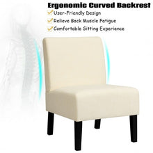 Load image into Gallery viewer, Armless Accent Chair  with Rubber Wood Legs -Beige
