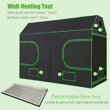Load image into Gallery viewer, 96&quot;x48&quot;x72&quot; Mylar Hydroponic Grow Tent Roof Cube w/Observation Window and Tray
