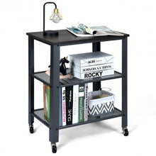 Load image into Gallery viewer, 3-Tier Kitchen Utility  Industrial Cart with Storage-Black

