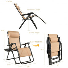 Load image into Gallery viewer, Oversize Lounge Chair Patio Heavy Duty Folding Recliner-Beige
