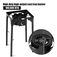 Load image into Gallery viewer, 100 000-BTU Portable Propane Outdoor Camp Stove with Adjustable Legs
