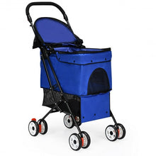 Load image into Gallery viewer, Pet Foldable Cage Stroller For Cat And Dog-Blue

