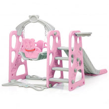 Load image into Gallery viewer, 3 in 1 Toddler Climber and Swing Set Slide Playset-Pink

