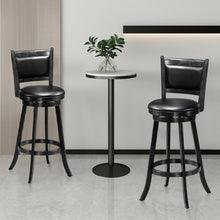 Load image into Gallery viewer, Set of 2 29" Swivel Bar Height Stool Wood Dining Chair Barstool-Black
