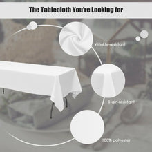 Load image into Gallery viewer, 10 pcs 90&quot; x 156&quot; Rectangle Polyester Tablecloth-White
