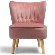 Load image into Gallery viewer, Armless Accent Chair Tufted Velvet Leisure Chair-Pink
