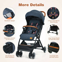 Load image into Gallery viewer, Lightweight Aluminium Frame Baby Stroller with Net-Blue
