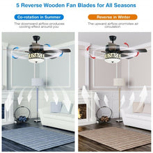 Load image into Gallery viewer, 52&quot; Ceiling Fan with Light Reversible Blade and Adjustable Speed-Black
