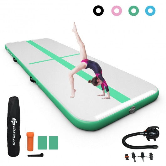 13 Feet Air Track Inflatable Gymnastics Tumbling Mat with Pump -Green