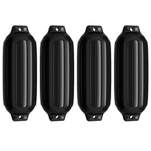 Load image into Gallery viewer, 4 Ribbed Marine 8.5&quot; x 27&quot;  Boat Fender Vinyl Bumper-Black
