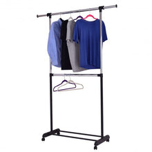 Load image into Gallery viewer, 2 Rod Garment Rack Adjustable Clothes Hanger
