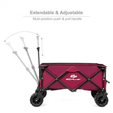 Load image into Gallery viewer, Collapsible Outdoor Utility Garden Trolley Folding Wagon-Wine
