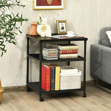 Load image into Gallery viewer, 3 Tier Printer Stand Rolling Fax Cart with Adjustable Shelf and Swivel Wheels

