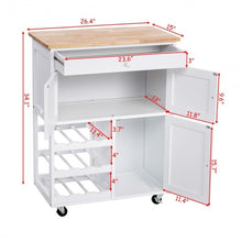 Load image into Gallery viewer, Modern Rolling Storage Kitchen Cart with Drawer-White
