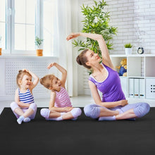Load image into Gallery viewer, 7&#39; x 5&#39; x 8 mm Thick Workout Yoga Mat-Black
