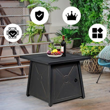 Load image into Gallery viewer, 30� Square Propane Gas Fire Table with Waterproof Cover
