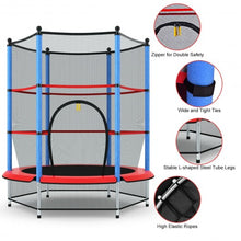 Load image into Gallery viewer, 55&quot; Youth Jumping Round Trampoline with Safety Pad Enclosure-Blue
