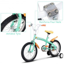Load image into Gallery viewer, 16&quot; Outdoor Sports Kids Bicycle with Training Wheels Bell-Green
