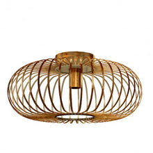 Load image into Gallery viewer, Antique Brass Metal Flush Mount Ceiling Pendant Light
