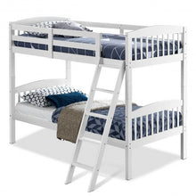 Load image into Gallery viewer, Hardwood Twin Bunk Beds with Individual Kid Bed Ladder-White
