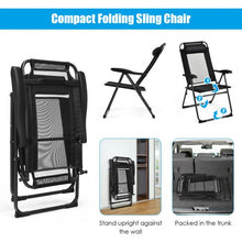 Load image into Gallery viewer, 2 PCS Patio Adjustable Folding Recliner Chairs-Black
