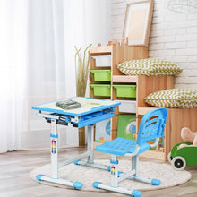 Load image into Gallery viewer, Height Adjustable Children’s Desk Chair Set -Blue
