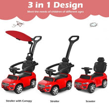 Load image into Gallery viewer, 3 in 1 Kids Ride On Push Car Stroller-Red
