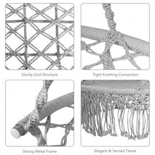 Load image into Gallery viewer, Hanging Hammock Chair Macrame Swing Hand Woven Cotton Backrest-Gray
