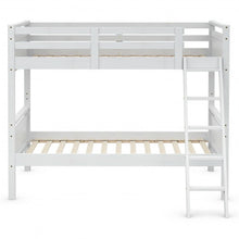 Load image into Gallery viewer, Twin Over Twin Bunk Bed Convertible 2 Individual Beds Wooden -White
