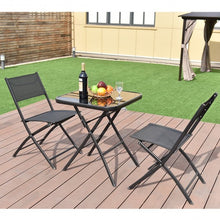 Load image into Gallery viewer, Outdoor Patio 3 Pieces Folding Square Table And Chair Suit Set
