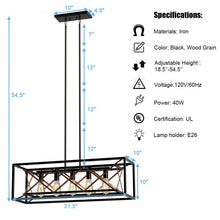 Load image into Gallery viewer, 5-Light Kitchen Island Pendant Light Wood Metal Chandelier
