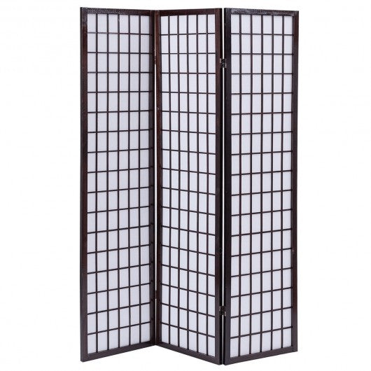 3 Panel Wood Folding Privacy Room Divider-Cherry