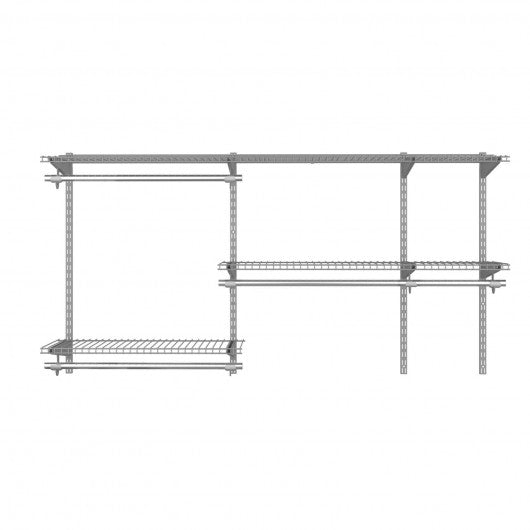 Custom Closet Organizer Kit 3 to 5 ft Wall-Mounted Closet System with Hang Rod