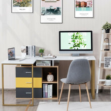 Load image into Gallery viewer, 87&quot; 2 Person Adjustable L-Shaped Computer Desk
