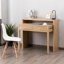 Load image into Gallery viewer, Extendable Computer Desk with Pull Out Secondary Desk-Natural
