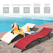 Load image into Gallery viewer, 2Pcs Folding Patio Lounger Chair

