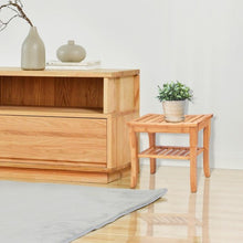 Load image into Gallery viewer, Bathroom Bamboo Shower Chair Bench with Storage Shelf
